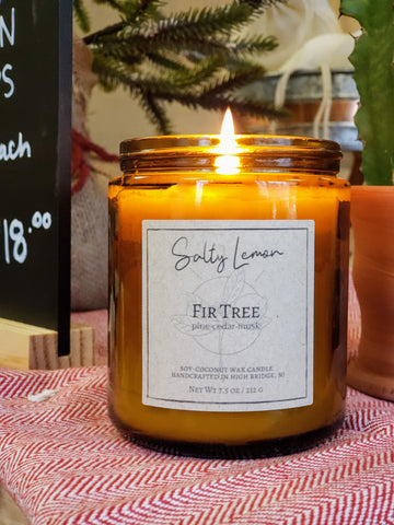 Fir Tree Soy-Coconut Candle- 9 oz Amber Jar